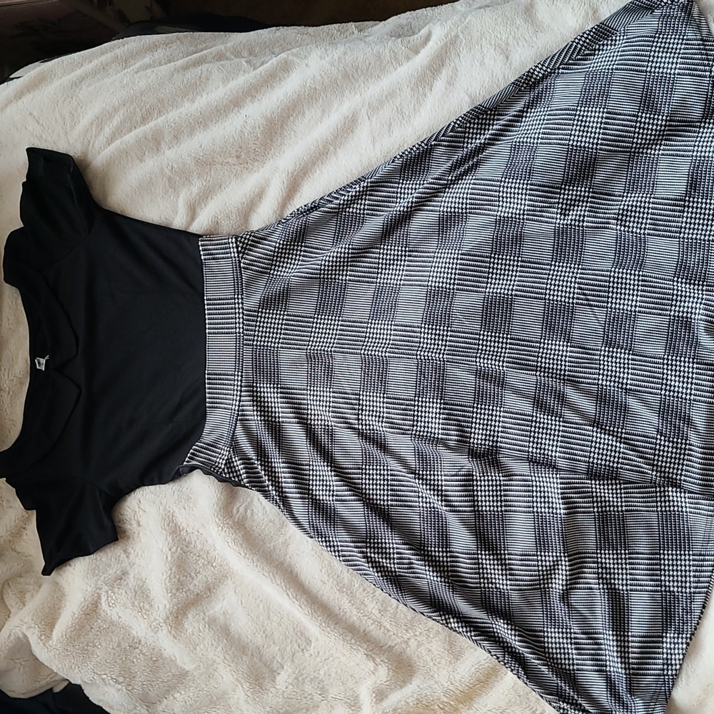 Black and White Collared Dress